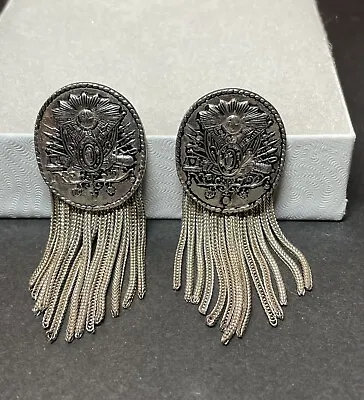 Vintage Sterling 925 Silver 84NU Post Tassel Western Style Earrings 26gms • $35