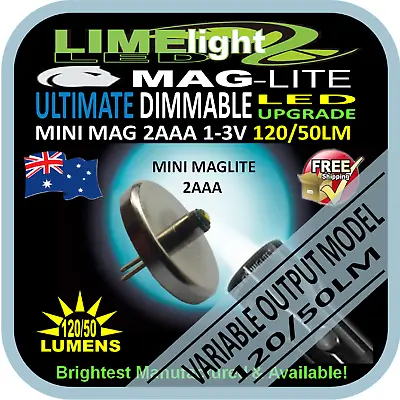 MAGLITE UPGRADE LED MINI 2AAA  BULB GLOBE For FLASHLIGHT TORCH DIMMABLE 120/50LM • $22.16