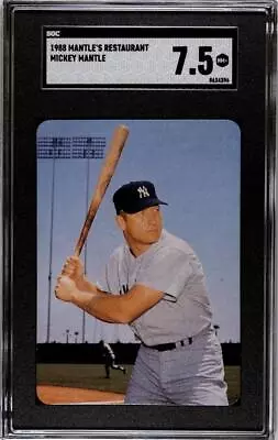 1988 Mantle's Restaurant Mickey Mantle Card Sgc 7.5 Nm+ • $89.99