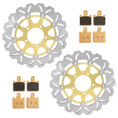 Gold Front Brake Discs Pads For ZZR 1400 ABS 06-19 GTR 1400 ZG 1400 / ABS 08-19 • £169.98