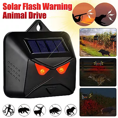 Ultrasonic Solar Cat Dog Repellent Fox Pest Scarer Deterrent Repeller Garden • $18.99