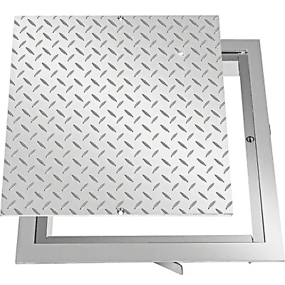 VEVOR Recessed Manhole Lid Powder-coated Drain Covers 50x50cm Steel Lid W/ Frame • £46.91