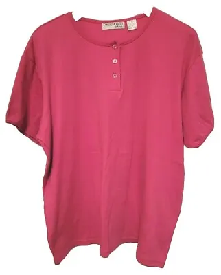 Passports Plus 2XL Pink Blouse Shirt Top Short Sleeve • $11.99