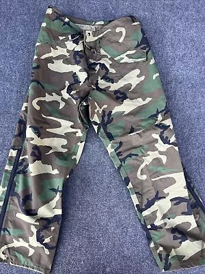 US Army GoreTex Trousers Cold Weather Woodland Camo REG-MEDIUM 8415-01-228-1346 • $38.42