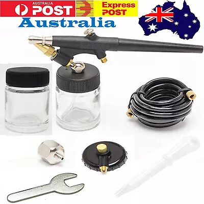 AU Dual Suction Feed Air Brush Spray Gun Kit Nail Cake Art Tattoo Beauty Makeup • $24.90