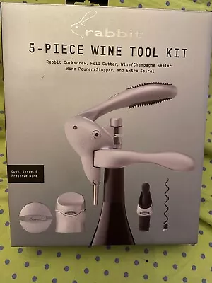 The Original Rabbit 5-Piece Wine Tool Kit W/The Original Corkscrew NEW • $19.95