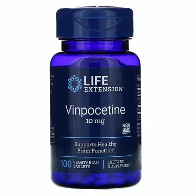 NEW Life Extension Vinpocetin 10 Mg 100 Vegetarian Tablets FREE Shipping • $30.06