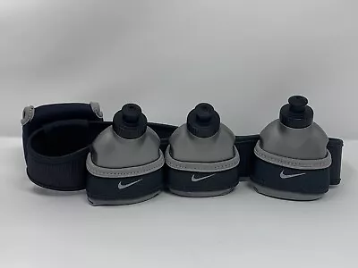 $19 • Buy Nike Running Hiking Water Hydration Belt Waist Pack 3 Bottle  Unisex 37”