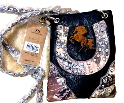 Montana West Lucky Horseshoe Steel Chain Wallet Phone Crossover Brand New • $34.95