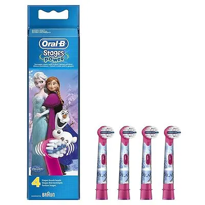 4 Oral-B Stages Power Kids Disney Frozen Replacement Heads Electric Toothbrush  • £14.92