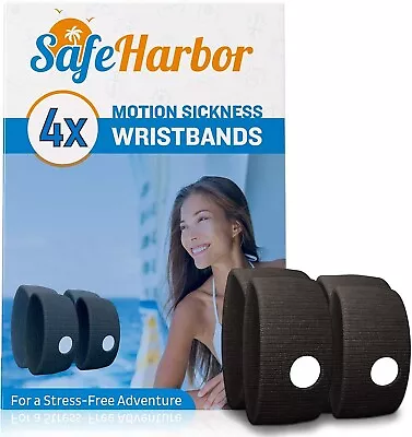 SafeHarbor Motion Sickness Wristbands | 4 Travel Wrist Bands 4 Pack • $10.97