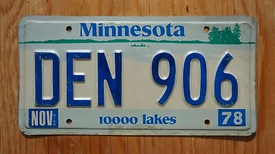 1978 Minnesota License Plate # DEN 906 • $9.99