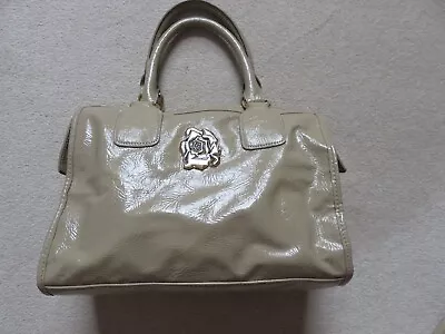 Zandra Rhodes Beige Colour Bag Zip Fastening Inner Pockets Little Used VGC • £25