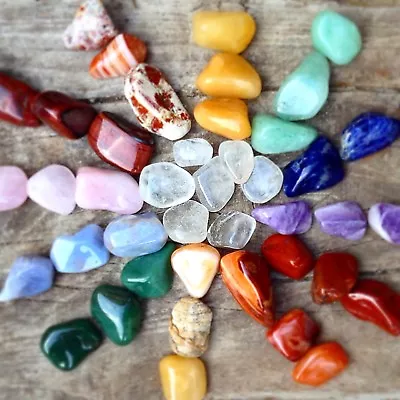 Healing Crystal Gemstones LARGE Reiki Chakra Tumblestones BUY 6 Get 4 FREE • £1.85