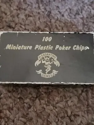 Vintage Mini Poker Chip Set Of 100 Chips In Original Box • $0.99