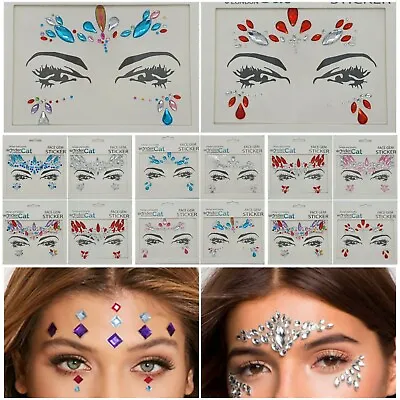 Face Gems Adhesive Glitter Jewel Tattoo Festival Rave Party Body Make • £1.99