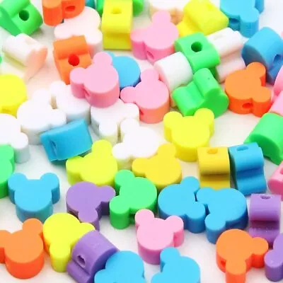 Cartoon Mouse Head Spacer Bead Polymer Clay Beads Jewelry Makings 20/50/100Pcs • $9.09