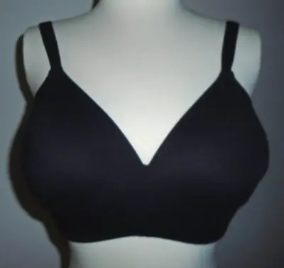 Wacoal How Perfect Soft Cup Wire Free Solid Black T-Shirt Bra Women's 34DD • $11.95