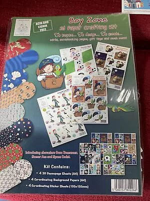 £2 • Buy Plus 3d Paper Crafting Kit Boy Zone, And 6 Sheets Children’s Decoupage Papers
