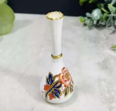 Antique Royal Crown Staffordshire Mini Vase Hand Painted Gold Floral Vintage 3” • $24.99