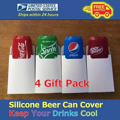 4 Gift Pack Beer Can Covers Silicone Sleeve Hide A Beer For Father's Day Gifts • $19.80