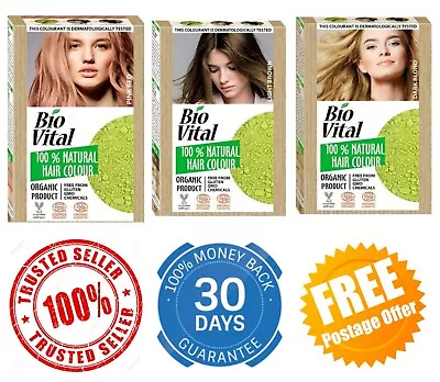 £10.99 • Buy Natural Hair Colour BIO VITAL Organic Colourant Henna Mehndi Coloring Herbal Dye