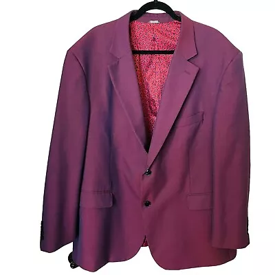 Oak Hill Blazer Jacket Mens 2XLT 50L/52L Purple 2 Button Double Vent Structured • $79.99