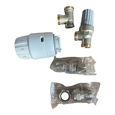 * SALE* Danfoss RAS-C2 15MM TRV Radiator Pack Angled Valve & Locksheild  * NEW * • £16.95