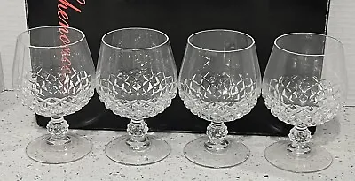 Cristal D'Arques CHENONCEAUX Crystal Wine/Water Glasses 5” Set Of 4 Vintage  • $20