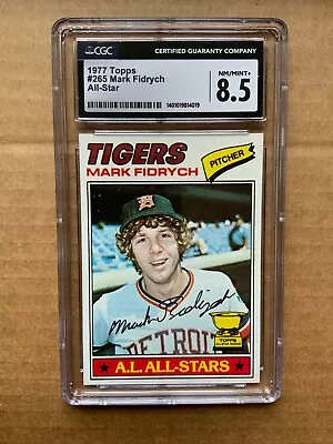 1977 Topps Baseball #265 MARK FIDRYCH Rookie Card Just Graded CGC 8.5 NM/Mint+ • $199