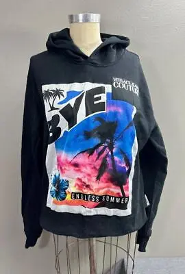 Versace Jeans Couture Black Pullover Sweatshirt Hoodie Size Medium • $34.99