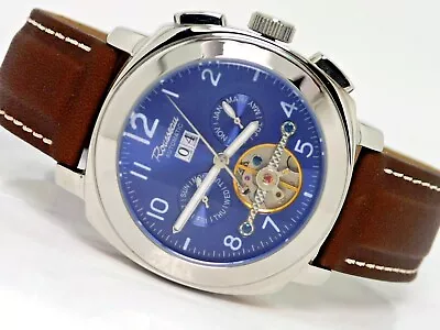 New Rousseau Ensemble Automatic Open Heart Blue Dial Multi Function Watch • $104.99