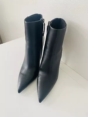 Mango Leather Pointed Boots - Size 3 - Great Price • £22