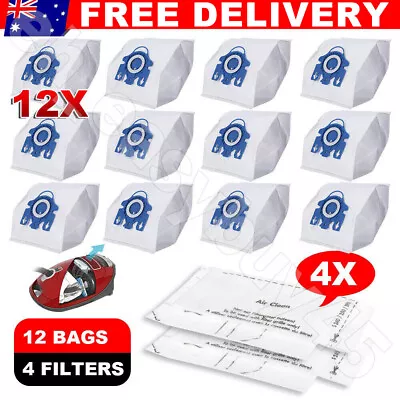 12x Vacuum Cleaner Bags For Miele 3D GN COMPLETE C2 C3 S2 S5 S8 S5211 Models AU • $18.29