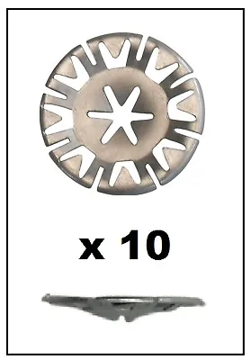 10x Volkswagen Undertray Exhaust Heat Shield Metal Spring Washer Fixing Clip Nut • £3.25