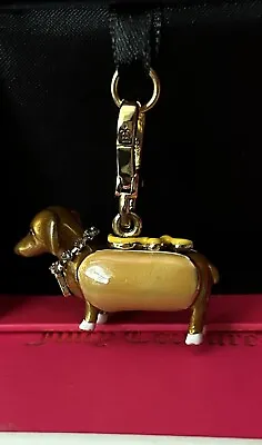 New Juicy Couture Dachshund In A Hot Dog Bun 🌭 Charm 4 Bracelet Necklace Box31 • $124.99
