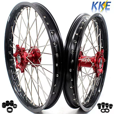 KKE 21-19  MX Wheels Rim Fit Suzuki RM125 1996 1999 2007 RM250 1996-2008 CNC Red • $529