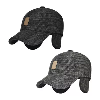 Elderly Hat Thickened Men Winter Hat With Ear Flaps Adjustable Baseball Hat • $11.20