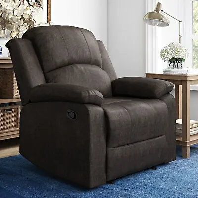 Recliner Armchair Manual Recline 3 Positions Brown 400 Lb Capacity Espresso • $216.99