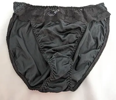 Vtg. Olga Nylon Sheer Lace Black Panty Size 7 • $24.99