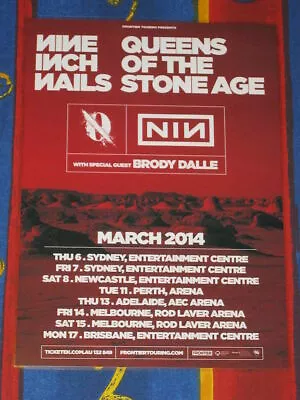 Queens Of The Stone Age - QOTSA - 2014  Australian Tour -  Laminated Tour Poster • $15.95