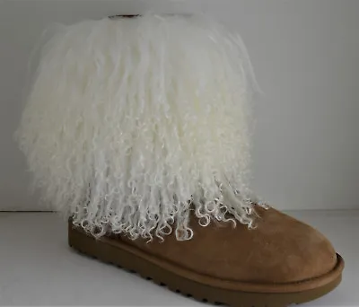 Mongolian Lamb Fur Boot Cuffs Natural White    • $69.95