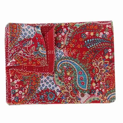 Indian Handmade Embroidery Twin Size Kantha Blanket Throw Bedspread 150cmx225cm • £34.99