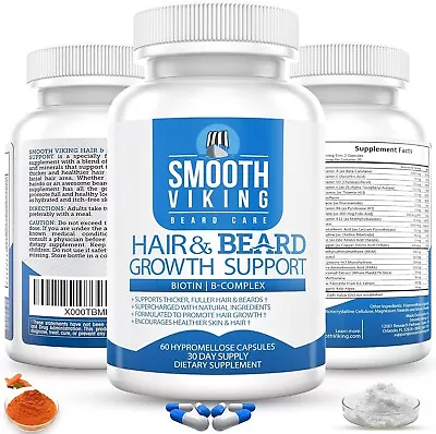 Hair And Beard Growth Vitamins For Men - With 5000 MCG Biotin & DHT Blocker  • $94.19