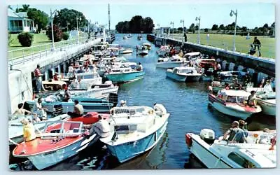 KISSIMMEE FL ~ Annual Cruise BOAT-A-CADE Moore Haven Locks C1960s Postcard • $7.98