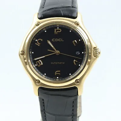 Ebel 1911 - 18ct Yellow Gold Gents Automatic Watch - 18k 750 Black Dial E8330240 • £3950