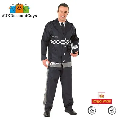 POLICEMAN - Adult Men's Police Office Costume - Fancy Dress - GENUINE RUBIES • £9.99