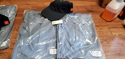 Mcdonalds Large Grey Polo 2pk Hat And Nametag Combo • $84.30