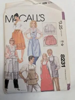 Vintage Sewing Pattern McCalls 8231-  Aprons   1982 • $13