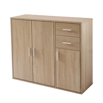 Wooden Sideboard Cabinet Cupboard Unit Storage Furniture With 2 Drawers 3 Doors • £79.99